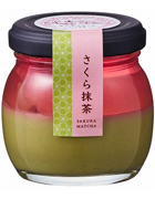 さくら抹茶プリン